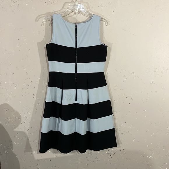 Loft Light Blue & Black Stripe Sleeveless Dress. Size 6. - Picture 2 of 4